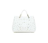 Braccialini Beth Strass Borsa a mano di grandi dimensioni in colore biscotto, con doppi manici e tracolla logata removibile e regolabile per una doppia portabilità. All’interno, una pochette
