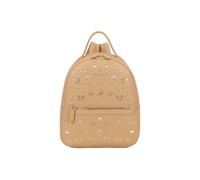 Braccialini Beth Strass Zaino di colore biscotto con spallacci regolabili per il massimo comfort e versatilità. Il design è impreziosito da un tripudio di borchie dorate che raffigurano cuori,