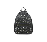 Braccialini Beth Strass Zaino di colore biscotto con spallacci regolabili per il massimo comfort e versatilità. Il design è impreziosito da un tripudio di borchie dorate che raffigurano cuori,