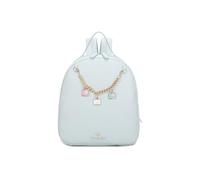 Braccialini Beth Zaino in similpelle di colore argento, all'interno una pochette totalmente estraibile. Il modello è arricchito da una catena removibile dorata con ciondoli raffinati, che aggiungono