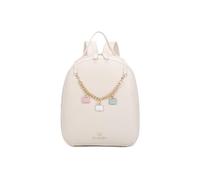 Braccialini Beth Zaino in similpelle di colore bianco, all'interno una pochette totalmente estraibile. Il modello è arricchito da una catena removibile dorata con ciondoli raffinati, che aggiungono un