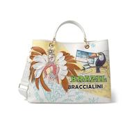 Braccialini Borsa A Mano Da Donna Marchio Braccialini, Modello Cartoline B17081YY, Realizzato In Pelle Sintetica. Multicolore