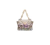 Braccialini - Borsa a mano in pelle con manico in catena e stampa floreale Lily