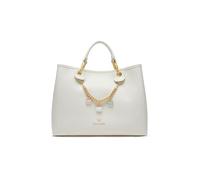 Braccialini Beth Borsa a mano di grandi dimensioni di colore oro con doppi manici, chiusura con clip e tracolla in nastro logato rimovibile e regolabile che ne permette la doppia portabilità.