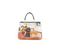 Braccialini Cartoline Firenze Borsa a mano dalle medie dimensioni, perfetta per aggiungere un tocco di allegria e romanticismo a ogni look. La stampa dedicata a Firenze raffigura una tenera coppia di