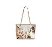 Braccialini Borsa Cartoline Looney Tunes in similpelle con doppi manici a catena dorata e zip