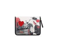 Braccialini Cartoline Lt Portafogli piccolo con una colorata stampa dedicata ad Amsterdam e una vivace applicazione di Silvestro.