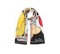 Braccialini Foulard Looney Tunes Foulard realizzato in tessuto poliestere effetto seta di colore nero sul quale è stata stampata all-over tutta la famiglia “Looney Tunes”.