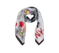 Braccialini Foulard Lt Foulard realizzato in tessuto poliestere effetto seta con una stampa ispirata alla città di New York e i personaggi di Bugs Bunny e Lola Bunny protagonisti di una scena