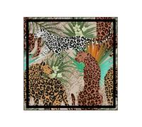 Braccialini Foulard quadrato con stampa multicolore a tema ghepardo. 90x90 cm Non definito 818 UNICO