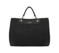 Braccialini Beth Tricot Borsa a mano di grandi dimensioni in tessuto tricot effetto paglia di color biscotto, con doppi manici e dettagli in similpelle. La tracolla removibile e regolabile consente