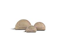 Braccialini Milly Kit composto da tre trousse in nylon, leggere e resistenti, pensate per accompagnarti in viaggio o nella quotidianità con praticità e stile. Il design rosa è illuminato dai profili