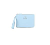 Braccialini Milly Pochette in materiale simil pelle di colore platino, dal design essenziale e raffinato. Chiusura con zip dorata con laccetto laterale e logo frontale. Compatta e leggera,