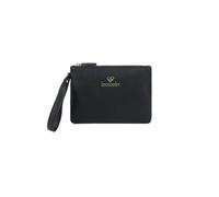 Braccialini Milly Pochette in materiale simil pelle di colore platino, dal design essenziale e raffinato. Chiusura con zip dorata con laccetto laterale e logo frontale. Compatta e leggera,