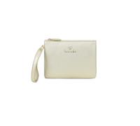Braccialini Milly Pochette in materiale simil pelle di colore platino, dal design essenziale e raffinato. Chiusura con zip dorata con laccetto laterale e logo frontale. Compatta e leggera,