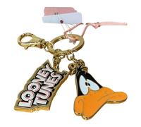 BRACCIALINI PORTACHIAVI AD ANELLO con 1 CIONDOLO Looney Tunes Duffy Duck LTKEY07