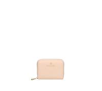 Braccialini Portafoglio Donna Basic zip-around pelle mini logo dorato tasca interna zip Beige