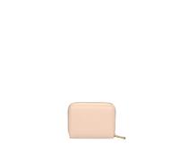 Braccialini Portafoglio Donna Basic zip-around pelle mini logo dorato tasca interna zip Beige