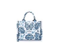 Braccialini Queen Borsa a mano di dimensioni medio piccole, realizzata in tessuto con doppio manico e tracolla regolabile e removibile per una doppia portabilità. Il ricamo, elegante e scenografico,