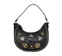 Braccialini - Rock Hobo Borsa a Spalla in Ecopelle Nera - - Bags - Donna - Nero - ONE SIZE