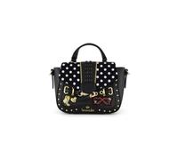 Braccialini Rock La borsa a mano della linea Rock interpreta l'anima più grintosa della collezione attraverso una silhouette strutturata e capiente. La base nera con stampa a pois è arricchita da