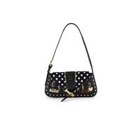 Braccialini Rock La borsa a spalla Rock unisce un design compatto e femminile a dettagli dal carattere deciso. La base nera è impreziosita dalla patta con stampa a pois, borchie quadrate e dettagli di