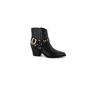 Braccialini Rock Tronchetto dal fascino caldo e deciso, realizzato in morbida pelle marrone e ispirato all’iconico stile western. La silhouette elegante è arricchita da una fascia con maxi fibbia,