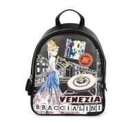 BRACCIALINI Zaino donna Cartoline in ecopelle nero B24BR44 B17373 Media