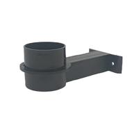 Braccietto Made in Italy per Testapalo E27 e Lanterne da Esterno - Adatto per utilizzo su Palo (Ø 60mm) o Parete (Uso Applique) - Policarbonato Nero e Bianco "Braccio 1 Nero"