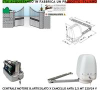 BRACCIO ARTICOLATO CANCELLO AUTOMATICO ANTA BATTENTE RICAMBIO UNIVERSAL 220/24 V