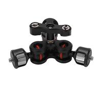 Braccio Articolato con Rotazione di 360 Gradi con Viti da 1/4 di Pollice per Luce LED del Monitor, Braccio a Tre Teste a Sfera della Fotocamera