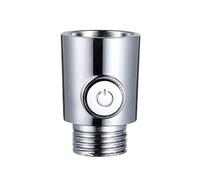 Braccio deviatore for soffione doccia in plastica, controllo della pressione con un pulsante, valvola di arresto, limitatore di flusso, interruttore di spegnimento dello spruzzatore(Silver)