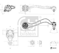 Braccio di controllo FEBI 185539 per BMW 3 (G20, G80, G28) 2 2019-2020