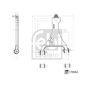 Braccio di controllo, sospensione ruota FEBI BILSTEIN 176062 Vorderachse, links, Oben