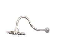 Braccio di estensione per soffione doccia, Braccio con testa flangiata, lunghezza del collo d'oca ad arco alto a forma di S, tubo, accessori for il bagno(Golden)