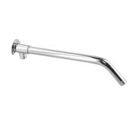 Braccio di estensione per soffione doccia in acciaio inox con base per montaggio a parete, design curvo in finitura cromata lucida, struttura in metallo per uso domestico o hotel, colore argento
