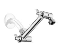 Braccio di estensione per soffione doccia regolabile da 5 pollici con vite di bloccaggio Singing Rain in ottone cromato, angolo regolabile in alt