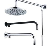 Braccio di prolunga for soffione doccia da 38/48 cm montato a parete in acciaio inossidabile a pioggia estende il tubo del supporto for doccia con base accessori for il bagno Per Bagno(Silver-38cm)