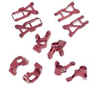 Braccio di sospensione anteriore e posteriore in lega di alluminio Coppa sterzo Asse posteriore Sedile C Seat RC Set parti aggiornate per TRAXXAS 1/10 4-Tec 3.0 C8 RC Racing Car (rosso)