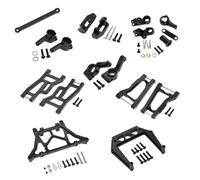 Braccio di sospensione in lega di alluminio ammortizzatore torre asse posteriore sedile gruppo sterzo RC aggiornamento parti set per TRAXXAS 1967 C10 Drag Slash RC auto (nero)