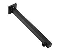 Braccio Doccia 14,5 Pollici Montato a Parete in Ottone Nero, Design Quadrato Semplice Moderno, Estensione Doccia con Filettatura G1/2 per Bagno