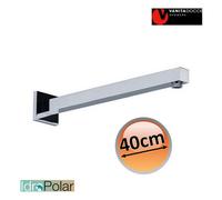 BRACCIO DOCCIA 40 cm SQUADRATO QUADRO SOTTILE OTTONE CROMATO - VANITÀ DOCCE New