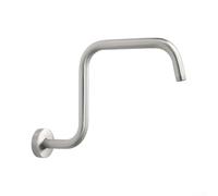Braccio doccia a collo di cigno a S da 33 cm per spray ad alta pressione | Collo d'oca a forma di S, aumenta l'altezza dello spruzzo, elegante arredo bagno 33 cm, argento spazzolato