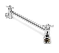 Braccio Doccia a Parete Braccio doccia estensibile con asta di prolunga for soffione, braccio in acciaio for la regolazione dell'altezza(Silver movable nut)