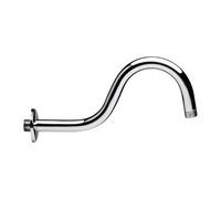Braccio Doccia Curvo In Ottone Pesante Cromato - Cm 29