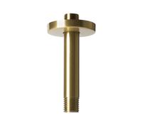 Braccio doccia da 6 pollici con flangia, braccio doccia montato a soffitto per soffione doccia fisso, braccio di ricambio per doccia rotondo in acciaio inox, braccio dritto NPT 1/2 pollici, oro