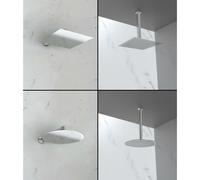 Braccio doccia e Soffione Acciaio Inox Slim 2 mm kit da parete o soffitto doccia