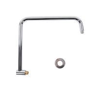 Braccio Doccia Girevole a Forma di S in Acciaio Inossidabile 304 con Flangia, Prolunga Per Soffione Doccia E Accessorio di Ricambio(argento)