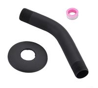 Braccio doccia in acciaio inossidabile, tubo di prolunga curvo da 15,2 cm con parete spessa 1,5 mm per soffioni doccia sopraelevati, compatibile con ingresso NPSM 12-14