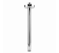 Braccio Doccia in Acciaio Inox da 20 Cm, Supporto a Parete a Soffitto con Filettatura Britannica G1/2 per Getto D'acqua Dall'alto del Bagno, Cromato Lucido (12 pollici)
